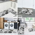 thumbnail image 5 of Black and White Geometric Quatrefoil Pattern Kitchen Rugs Sets Of 2,Anti Fatigue Kitchen Mat Rugs Non Slip Washable,Decorative Kitchen Floor Mats for Kitchen,Sink,Laundry,17"x30"+17"x47", 5 of 7