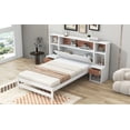 thumbnail image 4 of Twin Size Platform Bed With Storage Headboard And Drawers, White, 4 of 9