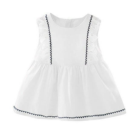 

adviicd Wedding Dress Girls Cotton Long Sleeve Casual Cartoon Appliques Striped Dresses