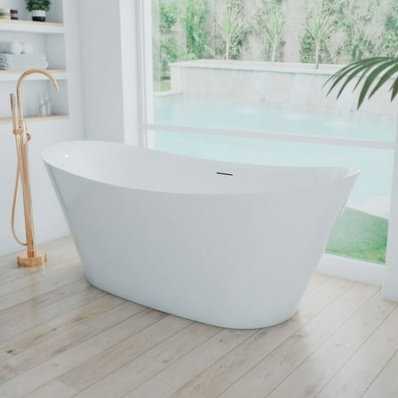 Hollis 67 Inch Freestanding Double Slipper Tub