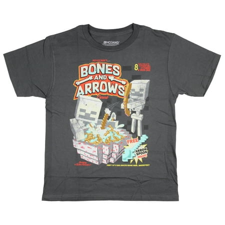 - JINX Minecraft Big Boys' Bones and Arrows Cereal Graphic T-Shirt