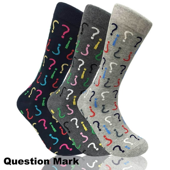 Mens Cotton Mixed Funny Colorful Novelty Crew Casual Patterned Socks 3 Pair Bundle, Questions