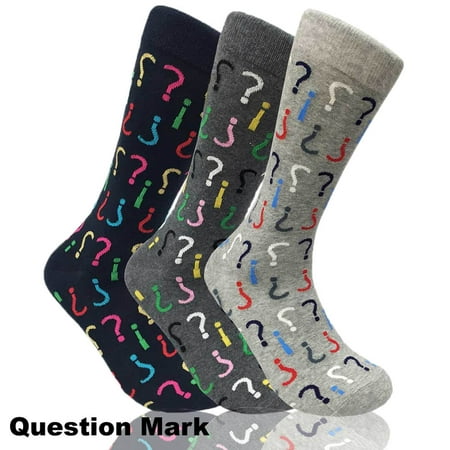 Mens Mixed Funny Colorful Novelty Crew Casual Patterned Socks 3 Pair Bundle, (Best Mens Novelty Socks)