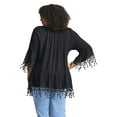 thumbnail image 2 of Avenue Women's Plus Size Crochet Fringe Trim Tunic, 2 of 2