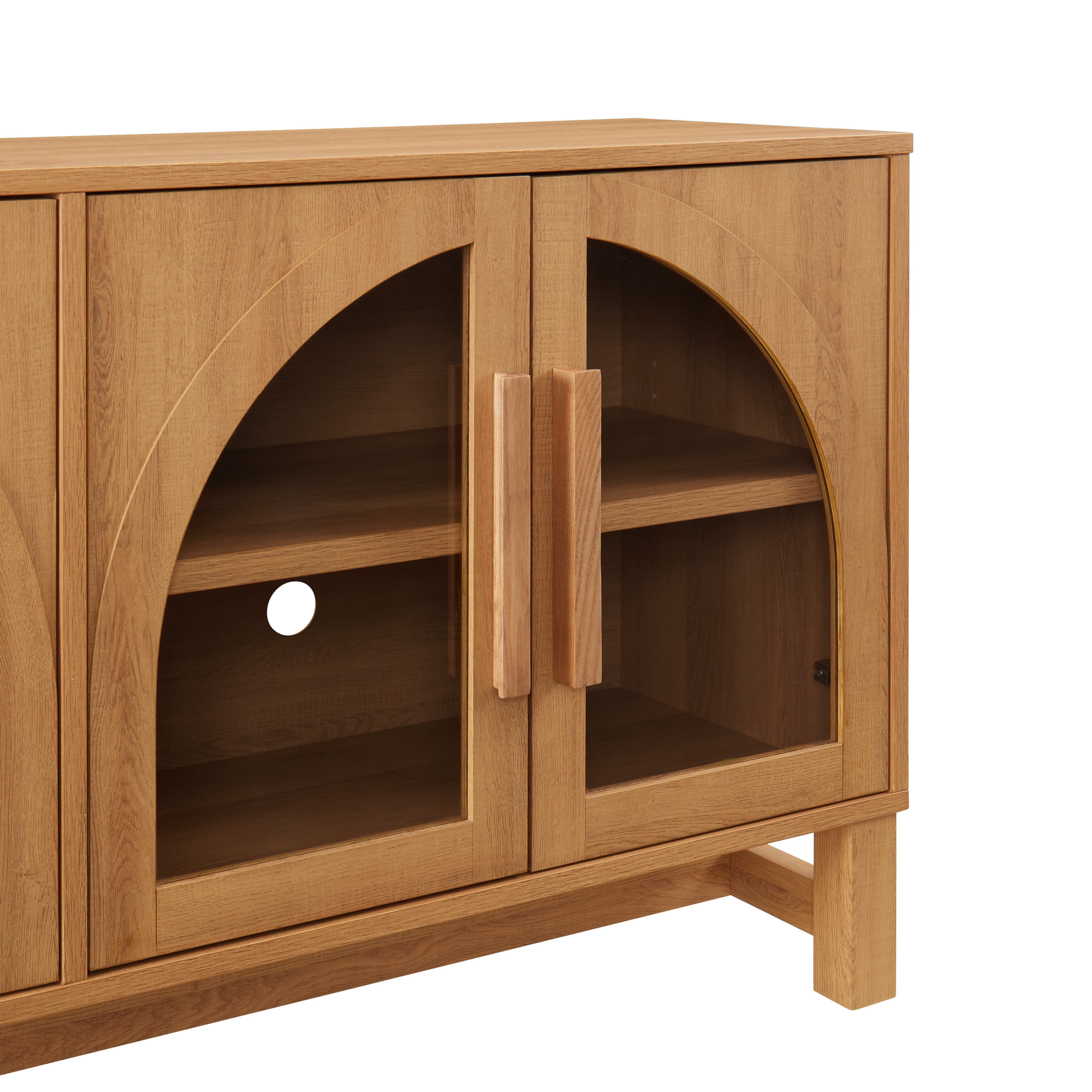 Better Homes Gardens Juliet Arch TV Stand for TVs up to 65 Light Honey Finish