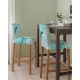 thumbnail image 2 of Aqua Marble Bar Stool Covers Set of 4, Modern Abstract Gradient Water Fluid Art Stretch Washable Bar Chair Covers with Backs, Removable Pub Counter Height Chair Cover for Kitchen Dining Room Cafe, 2 of 7