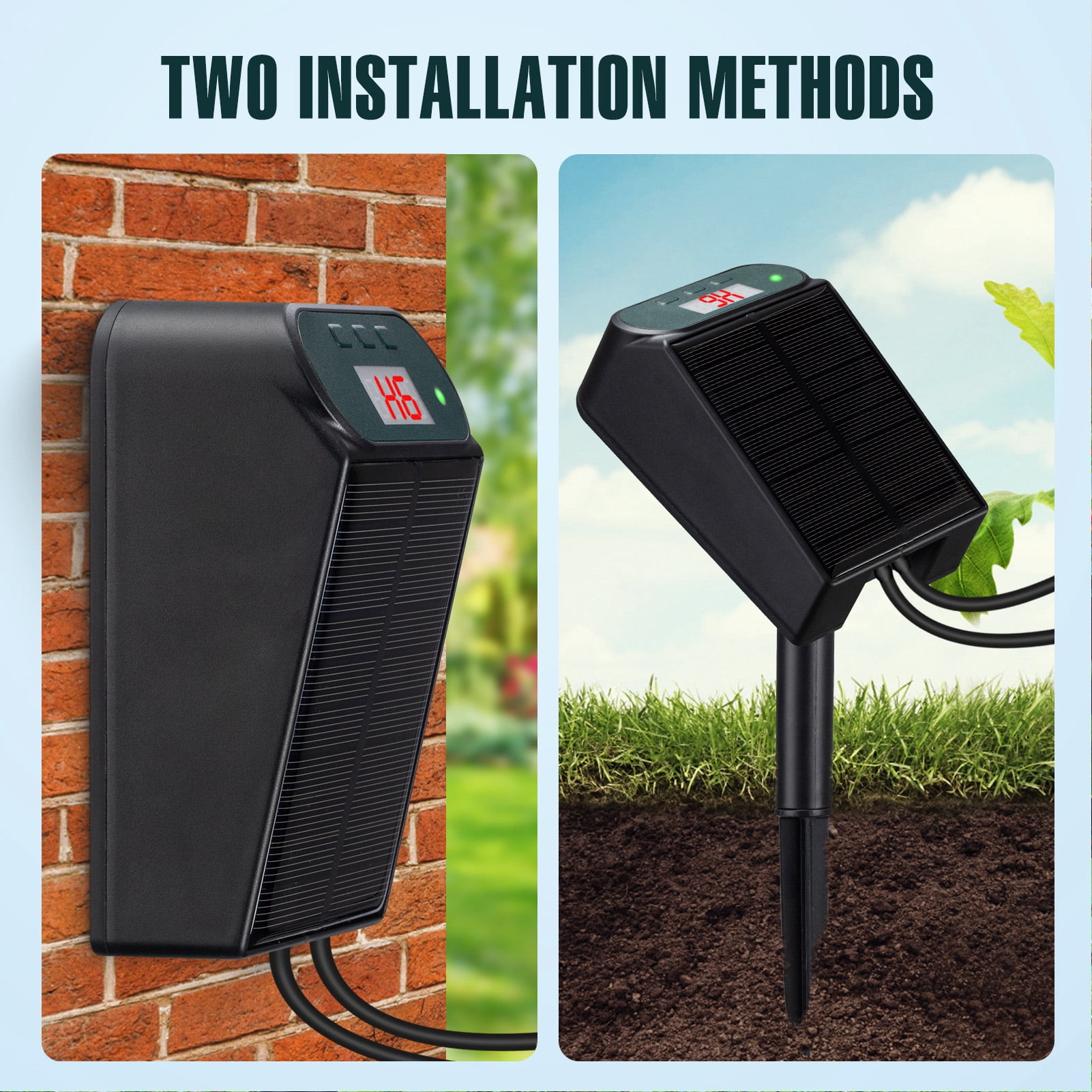 NFTIGB SW15 Solar Powered Watering Irrigation Kit, Smart Timing Automatic Drip System for 15 Potted Plants, 2000mAh Battery