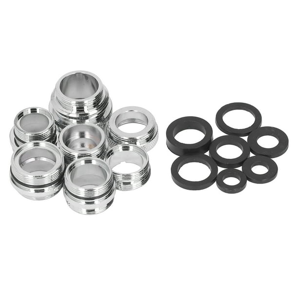 Juego de 7 adaptadores de grifo macho y hembra con junta de latón, juego de adaptadores de aireador para manguera de jardín, fregadero de cocina