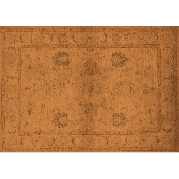 Ahgly Company Indoor Rectangle Oriental Orange Industrial Area Rugs, 3' x 5'
