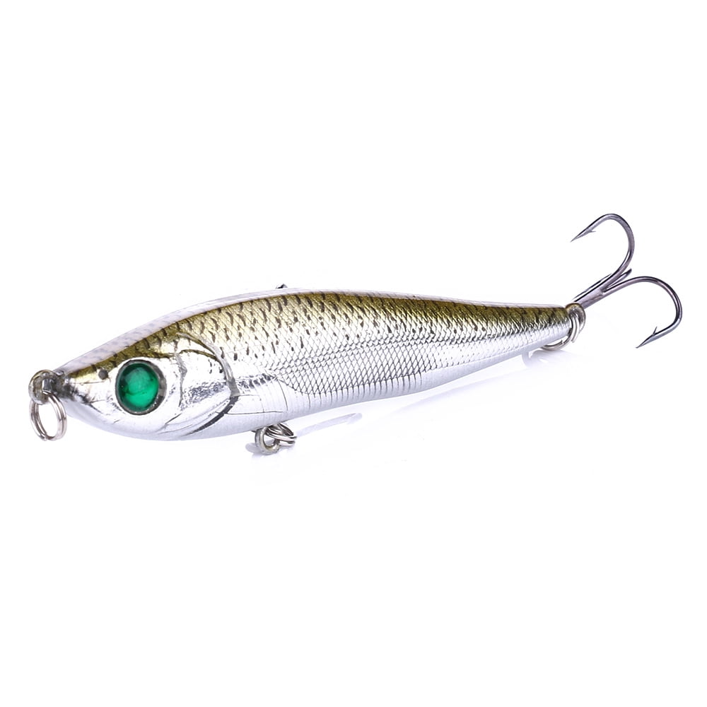 HENGJIA Fishing Lures, Pencil Plopper Fishing Lures for Bass Catfish Pike Perch, Sinking Minnow Pencil Popper Fishing lure for Freshwater or Saltwater
