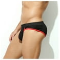 thumbnail image 4 of Afuyipoi Men Comforts Brief,Mesh Hollowed Breathable Color Block Soft Underpant Black XL, 4 of 6