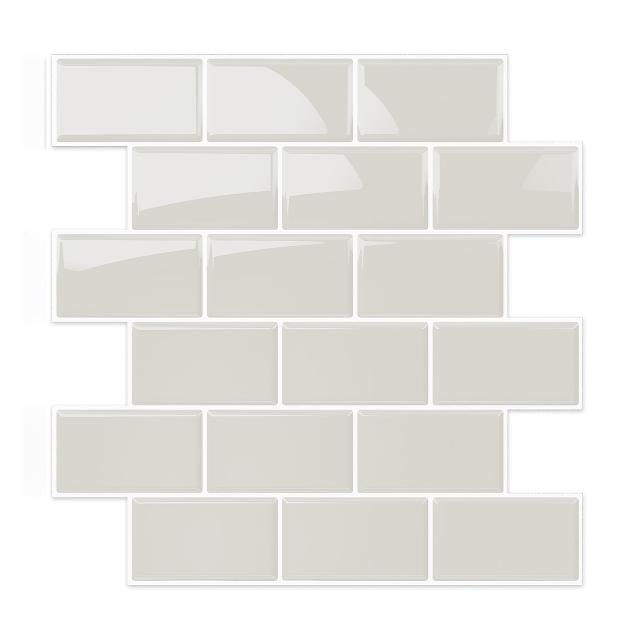 VANCORE 10-Pack 12" X 12"Peel and Stick Backsplash Wall Tiles Stickers for Kitchen Bathroom, Beige