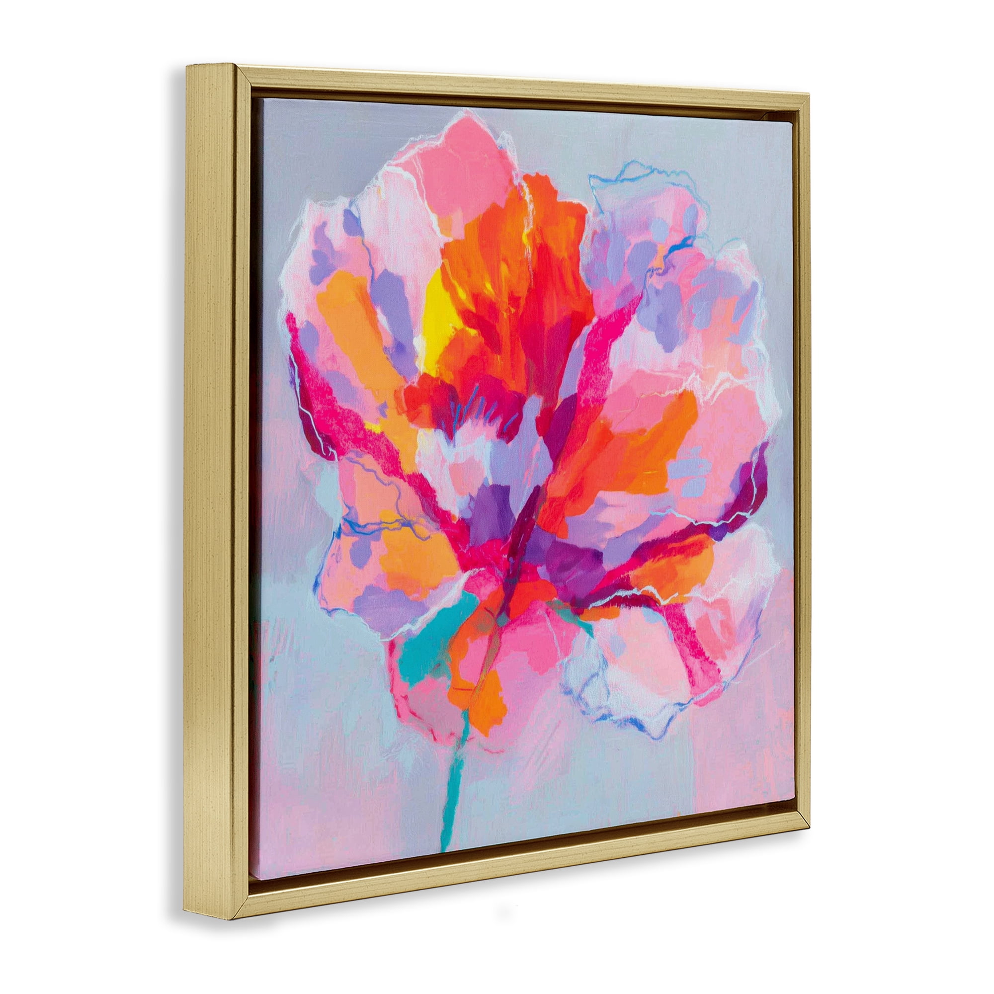 Stupell Industries The Open Petal Expression Gold Framed Floater Canvas Wall Art, design by Chromatic Storm Studio