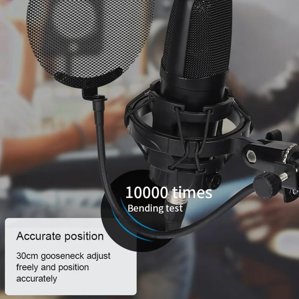 Studio Microphone Windscreen Microphone Blowout Filter with Double Layered Metal Net for Clear Auditory