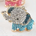 thumbnail image 3 of Llavero de elefante con diamantes de imitación para bolso de mujer, colgante azul, 3 of 5