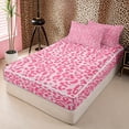 thumbnail image 2 of Meiyoeat Pastel Leopard Print Zipper Twin Comforter Sets with Fitted Sheet and 2 Pillowcases, Pink Cheetah Print Zipper Bedding Set, Light Pink,4-Piece,Pink Reversible, 2 of 6