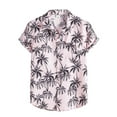 thumbnail image 3 of Jinhomg Men's Holiday Beach Shirts 2025 Fashion Tropical Palm Tree Print Hawaiian Shirt Lightweight Comfy Button Down Lapel Collar Summer Vacation Shirts Sales Today Pink XXXL, 3 of 9