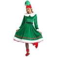 thumbnail image 6 of Sxiwei Womens Holiday Budby The Elf Costumes Set Adult Elf Dress Christmas Cosplay Holiday Party Green XXL, 6 of 7