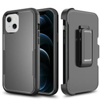 For Apple iPhone 14 (6.1") Heavy Duty Rotatable Holster Kickstand Belt Clip Combo Hard PC   TPU Hybrid Bumper Case Cover fit iPhone 14 - Black