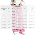 thumbnail image 3 of BLVB Teen Girls Wide Leg Sweatpants Elastic High Waist Loose Baggy Joggers Kids Fall Outfits with Pockets(Pink,5-6 Years), 3 of 6