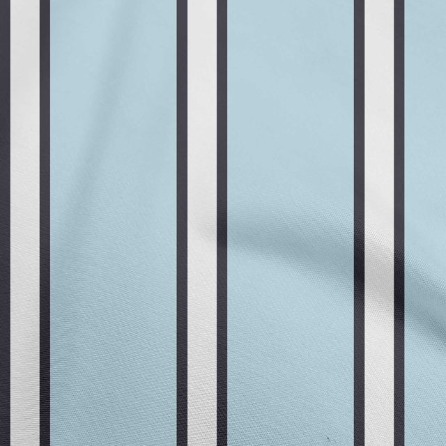 oneOone Cotton Poplin Light Blue Fabric Stripes Sewing Material Print Fabric By The Yard 42 Inch Wide