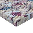 thumbnail image 4 of Ambesonne Floral Fitted Sheet, Grunge Leafy Pattern Meadow, Twin Size, Soft Blue Indigo and Plum, 4 of 5