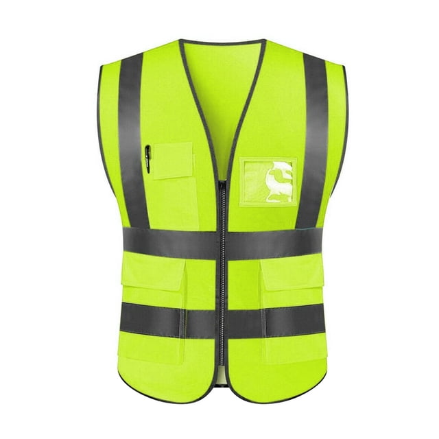 ZheElen Safety Vest w/ High Visibility Reflective Stripes Polyester Orange & Yellow New A type & orange
