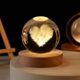 thumbnail image 1 of Bola de cristal blanca con forma de astronauta estrellado, luz nocturna 3D brillante, adorno de escritorio, regalo de San Valentín de Tanabata, 1 of 3