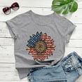 thumbnail image 4 of Fshinging 2025 Women'S Clothing Independence Day Sunflower Print Short Sleeve O-Neck Casual Summer Vintage T-Shirts, 4 of 5
