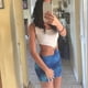 thumbnail image 2 of Movie Pretty Woman Julia Roberts Cosplay Vivian Ward Sexy Blue Bare Waist Tie-dye Cutout Dress, 2 of 5