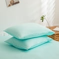thumbnail image 4 of Move Over Teal Blue Pillowcases King, Soft Washed Microfiber Turquoise Pillow Cover Set of 2, Solid Pattern, 2 Pack, 4 of 7