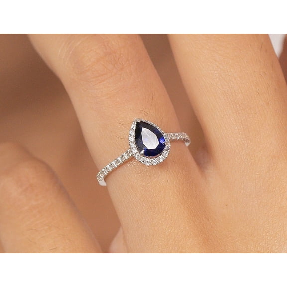 Natural Blue Sapphire 925 Sterling Silver Ring,Engagemant Ring, Birthstone Rings for Women, Gift For Her