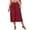 Wine, variant on yillto Plus Size Women Capris Pant Wide Leg Loose Cropped Pants High Waist Drawstring Capri Trousers