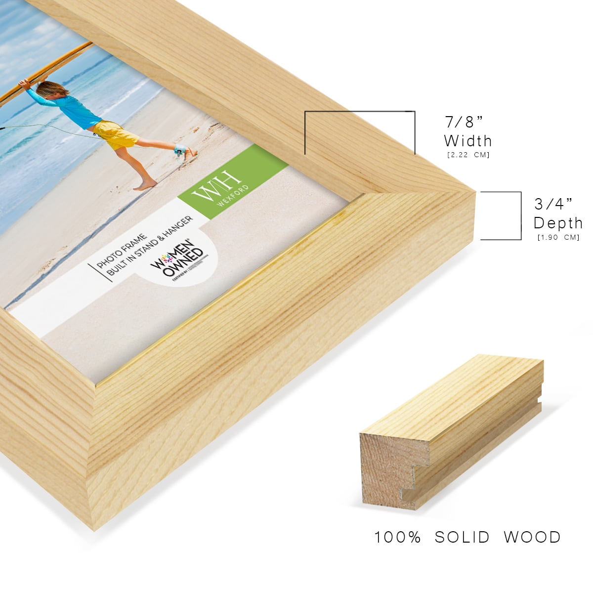 Woodgrain 4 in. x 6 in. Natural Wood Picture Frame Set (Set of 4)