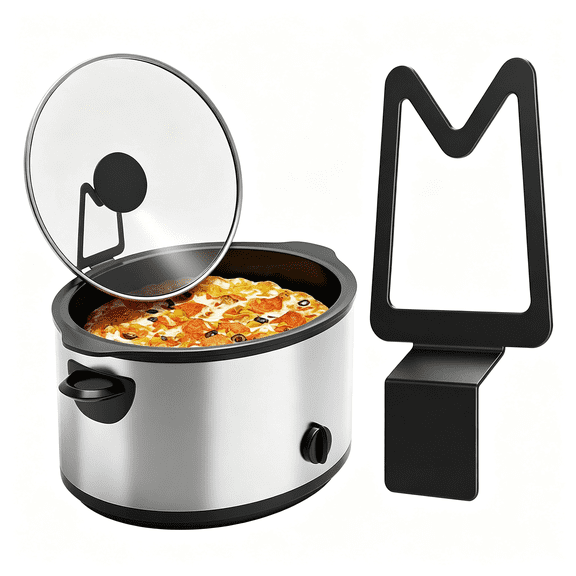 ACDANC Slow Cooker Lid Holder Fit for Crockpot for Hands-Free Cooking Black,Fits Various Lid Sizes,Stable and Non-Slip Design,Prevents Water Stains on Countertops,Easy to Use,Space-Saving Storage