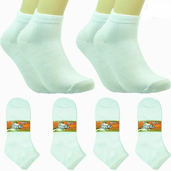 6 pairs of white cotton socks