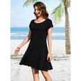 thumbnail image 4 of Traje de baño con capucha LARACE para mujer, talla grande, negro 1X, 4 of 6