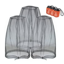 Anvin Mosquito Head Mesh Nets Gnat Face Netting for No See Ums Insects Bugs Gnats Biting Midges from Any Outdoor Activities, Works Over Most Hats Comes with Free Stock Pouches (3pcs, Black)