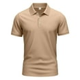 thumbnail image 6 of Fnnxeal Mens Polo Shirts, Classic Casual Button Short Sleeve Summer Khaki Polo Shirts for Men Size 2XL, 6 of 6