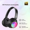 thumbnail image 5 of [Updated Bluetooth Headphones Over Ear, 65 Hours Playtime Wireless Headphones with Microphone,Foldable Lightweight Headset with Deep Bass,HiFi Stereo Sound for Travel Work Cellphone,Black, 5 of 6