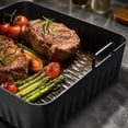 thumbnail image 5 of Reusable Silicone Air Fryer Liners | Rectangular Air Fryer Basket Liner | Tray with Handles for Oven Air Fryer Basket, Baking and Cooking Gifts, 5 of 6