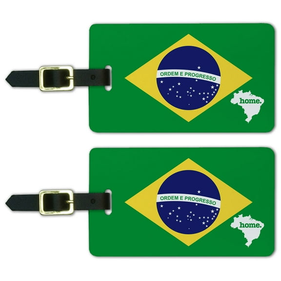 Graphics and More Brazil Home Country Luggage Suitcase ID Tags Set of 2 - Flag