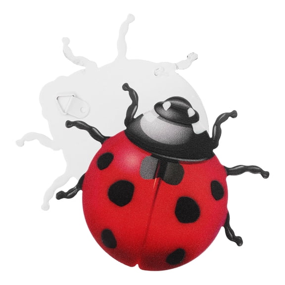 ORDDIART 2Pcs Iron Beetle Ornament Garden Wall Hanging Decorations Red Hand Painted 11.8x7.9x0.2In