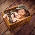 thumbnail image 4 of D-GROEE 2Pcs Newborn Baby Retro Photography Props Boy Photo Shoot Outfits Infant Gentleman Lattice Hat Rompers Suit, 4 of 4