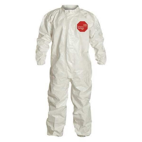 Dupont Collared Coveralls,M,Wht,Tychem 4000,PK6 SL125TWHMD000600