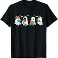 thumbnail image 1 of Funny Ghost Book Reading Halloween Books Lover Teacher Kids T-Shirt - White - S, 1 of 4