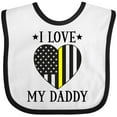 thumbnail image 3 of Inktastic Dispatcher Daddy Gold Line Emergency Boys or Girls Baby Bib, 3 of 4