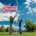 thumbnail image 2 of Yescom Bravery 20 Ft Aluminum Sectional Flagpole Kit 3'x5' US Flag Gold Ball Kit Hardware Outdoor Garden Halyard Pole, 2 of 9