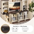thumbnail image 6 of Wall Unit Entertainment Center with Charging Station and USB Charging for TVs,TV Stand with Large Storage Cabinet,Modern TV Stand Media Console with Cabinets,Beige, 6 of 22