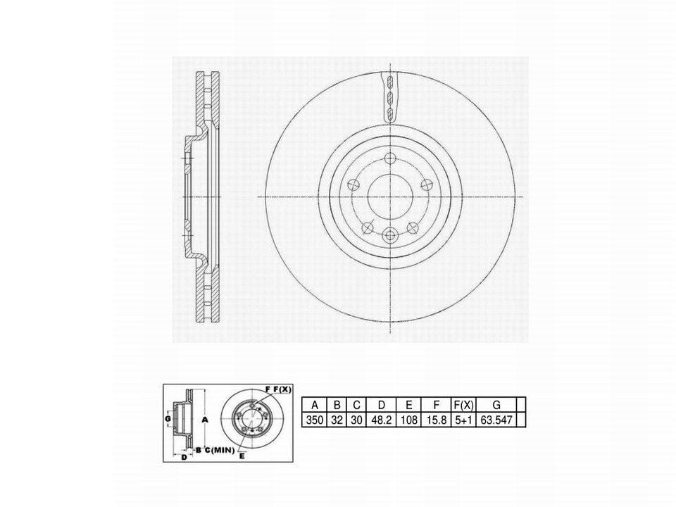 Winstop Brake Rotor, Front WS250692, Jaguar F-Pace 2020-2017